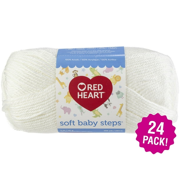 Red Heart E746.9600 Soft Baby Steps Yarn White